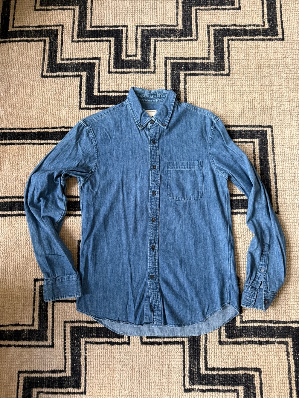 Men's Club Monaco Denim Button-Up Shirt - Size S